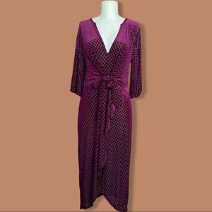 Zara velvet burgundy dress midi Sz S small (LM12)